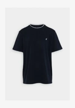 Pier One PIQUE EMBRO DETAIL - T-Shirt Basic - Dark Blue
