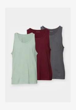 Pier One 3 PACK - Top - Dark Grey / Green / Bordeaux -Kleidung PierOne Store 48ad2e9583ca42fe9a36b13269cd9624