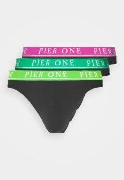 Pier One BRANDED WAISTBAND BRIEFS 3 PACK - Slip - Black -Kleidung PierOne Store 68332279d8a640caac60267b6cd7c785