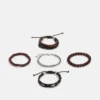Pier One 5PACK - Armband - Brown, Silver-coloured