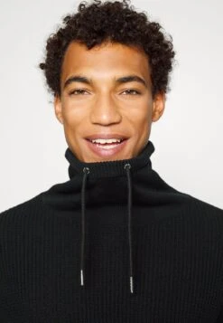 Pier One STRUCTURE BLOCK HIGH COLLAR - Strickjacke - Black -Kleidung PierOne Store 8ae538afff544777a63a44071114fc02