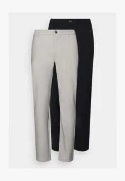 Pier One 2 PACK - Stoffhose - Mottled Light Grey/black