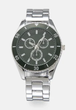 Pier One UNISEX - Uhr - Silver-coloured/green