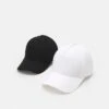 Pier One UNISEX 2 PACK - Cap - Black/white