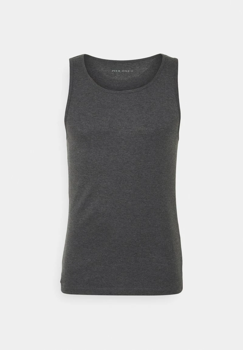 Pier One 3 PACK - Unterhemd/-shirt - Black/khaki/mottled Dark Grey 2 Pier One 3 PACK - Unterhemd/-shirt - Black/khaki/mottled Dark Grey – Bild 2