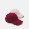 Pier One UNISEX 2 PACK - Cap - Light Grey/berry