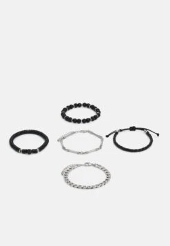Pier One 5 PACK - Armband - Silver-coloured, Black -Kleidung PierOne Store de06228a4ecd40d48ae078a71578fdd3 1