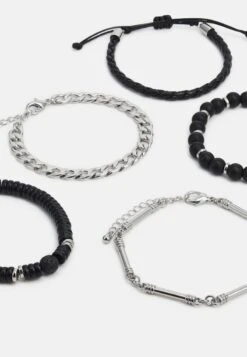 Pier One 5 PACK - Armband - Silver-coloured, Black -Kleidung PierOne Store e7fdb58dc0d346889d43460456586028